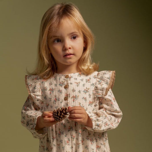 Robe en mousseline fleurie - Orange