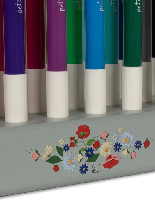 24 Marcadores em Base de Madeira Decorada - Konges Slojd