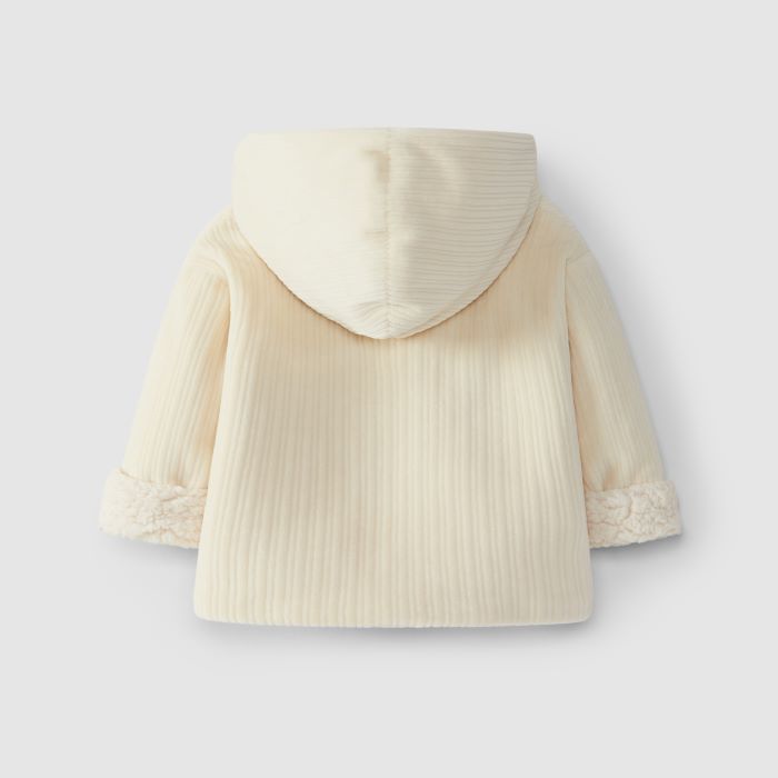 Manteau à capuche en tricot de velours côtelé confortable