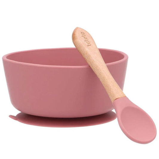 Taça com Ventosa e Colher Brick Dust - Tutete