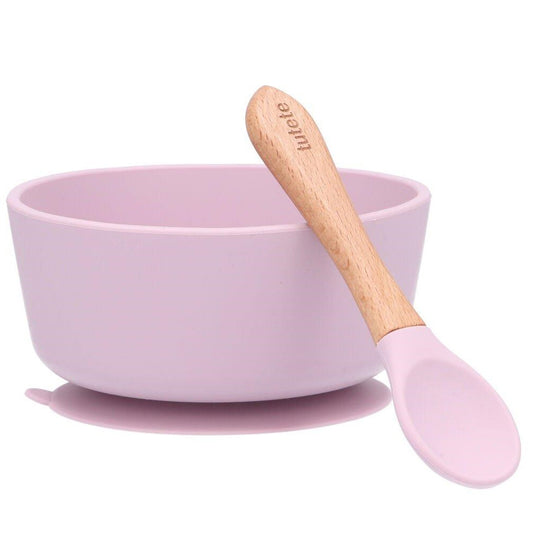 Taça com Ventosa e Colher Lilac - Tutete