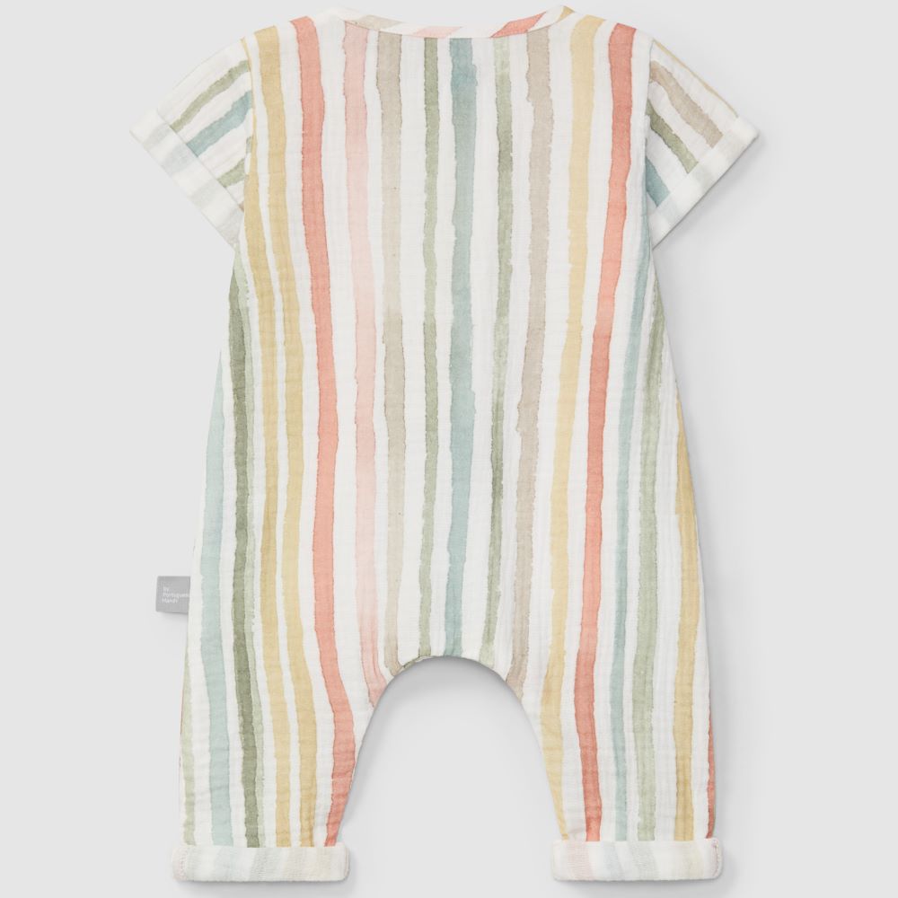 Macacão de riscas multicolor - Snug