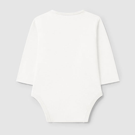 Body sem gola com bolso em algodão orgânico Crú Branco - Snug