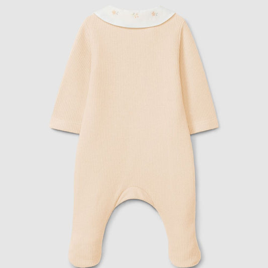Babygrow algodão orgânico com detalhe bordado na gola - Laranjinha