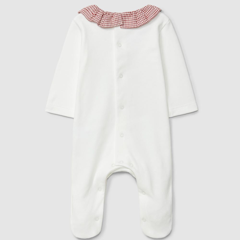 Babygrow urso e coelho no trenó gola de folho - Laranjinha