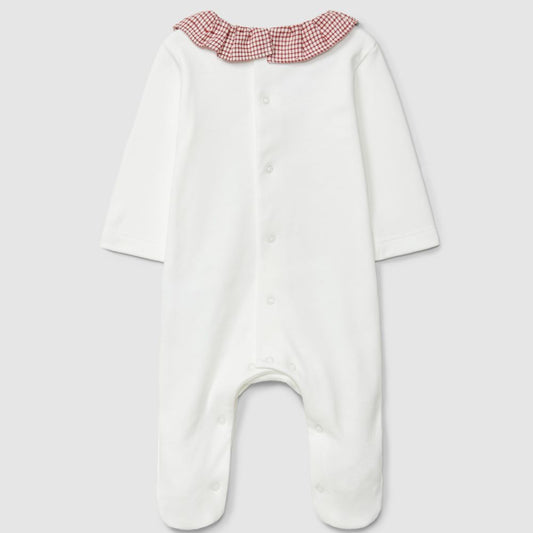 Babygrow urso e coelho no trenó gola de folho - Laranjinha