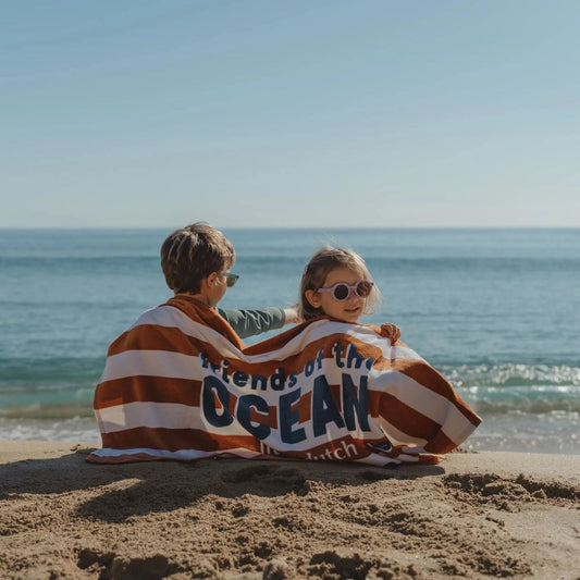 Toalha de Praia Ocean World Brown Stripe - Little Dutch
