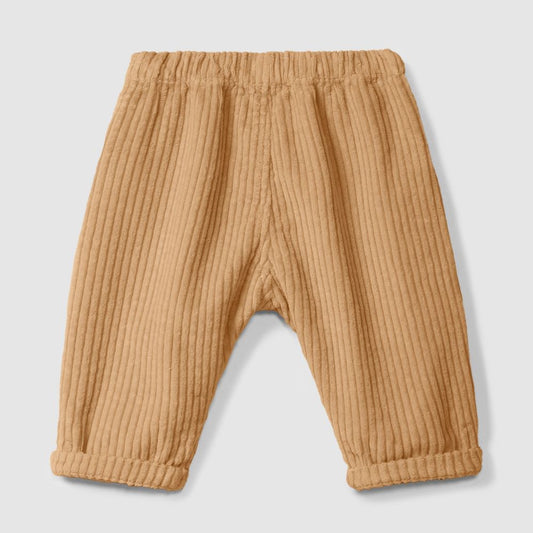 Calças pull-up em veludo canelado com bolso amêndoa - snug