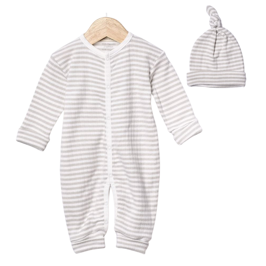 Conjunto Macacão pijama e Gorro em algodão orgânico | MY SWEET BABY - Wedoble