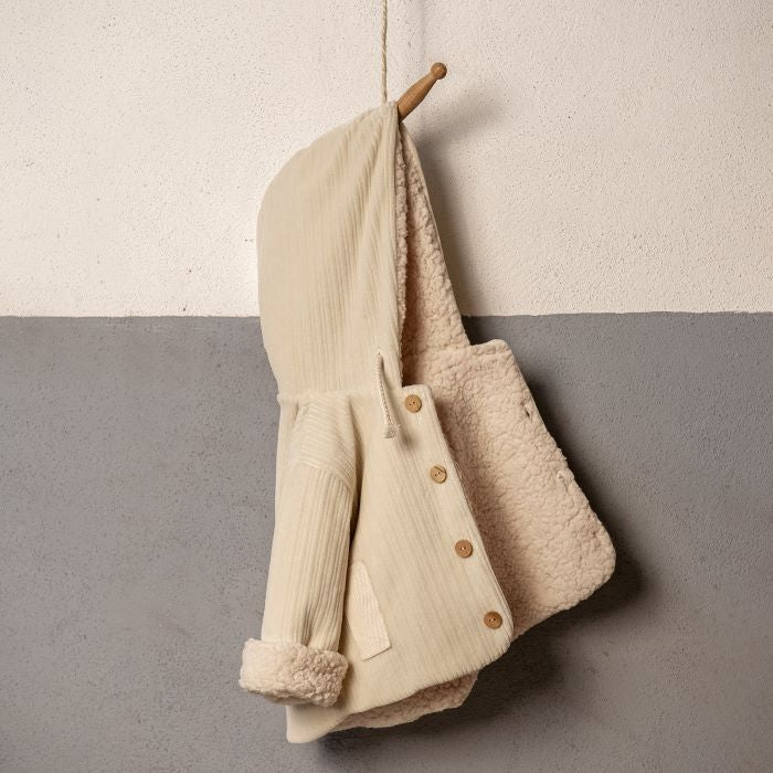 Manteau à capuche en tricot de velours côtelé confortable
