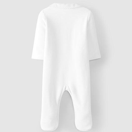Babygrow em veludo gola redonda - Laranjinha