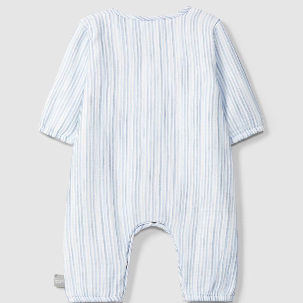Fatinho em gaze estampada azul riscas- Snug