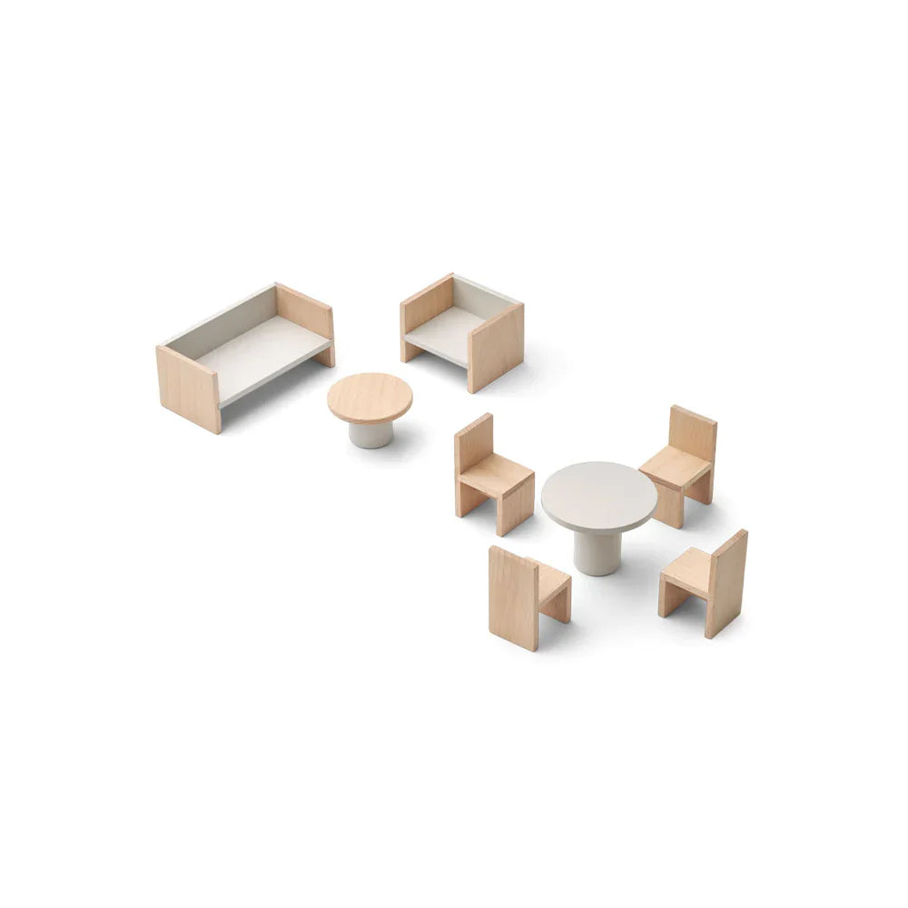 Mini móveis de madeira para a casa de bonecas - Liewood