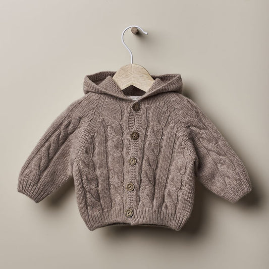 Manteau à capuche en tricot de laine | L'AMOUR EN HIVER - Wedoble