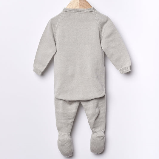 Conjunto Babygrow e Gorro tricotado em algodão orgânico | MY SWEET BABY - Wedoble