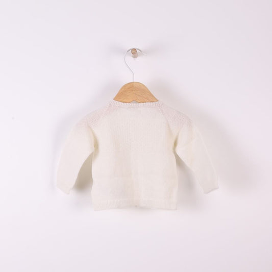 Casaco tricotado em lã merino e caxemira Pérola | LITTLE LOVE - Wedoble