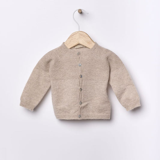 Casaco tricotado em lã merino e caxemira Beije | LITTLE LOVE - Wedoble