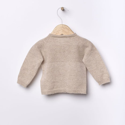 Casaco tricotado em lã merino e caxemira Beije | LITTLE LOVE - Wedoble