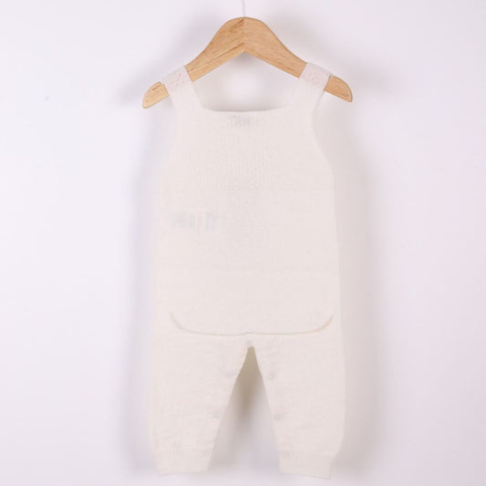 Jardineiras tricotadas em lã merino e caxemira Pérola | LITTLE LOVE - Wedoble