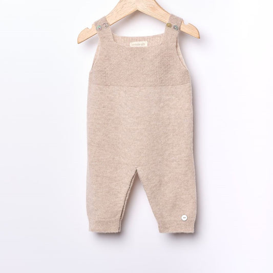 Jardineiras tricotadas em lã merino e caxemira Beije | LITTLE LOVE - Wedoble