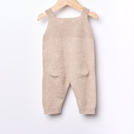 Jardineiras tricotadas em lã merino e caxemira Beije | LITTLE LOVE - Wedoble