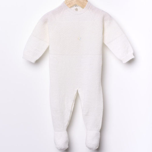 Babygrow tricotado em lã merino e caxemira Pérola | LITTLE LOVE - Wedoble