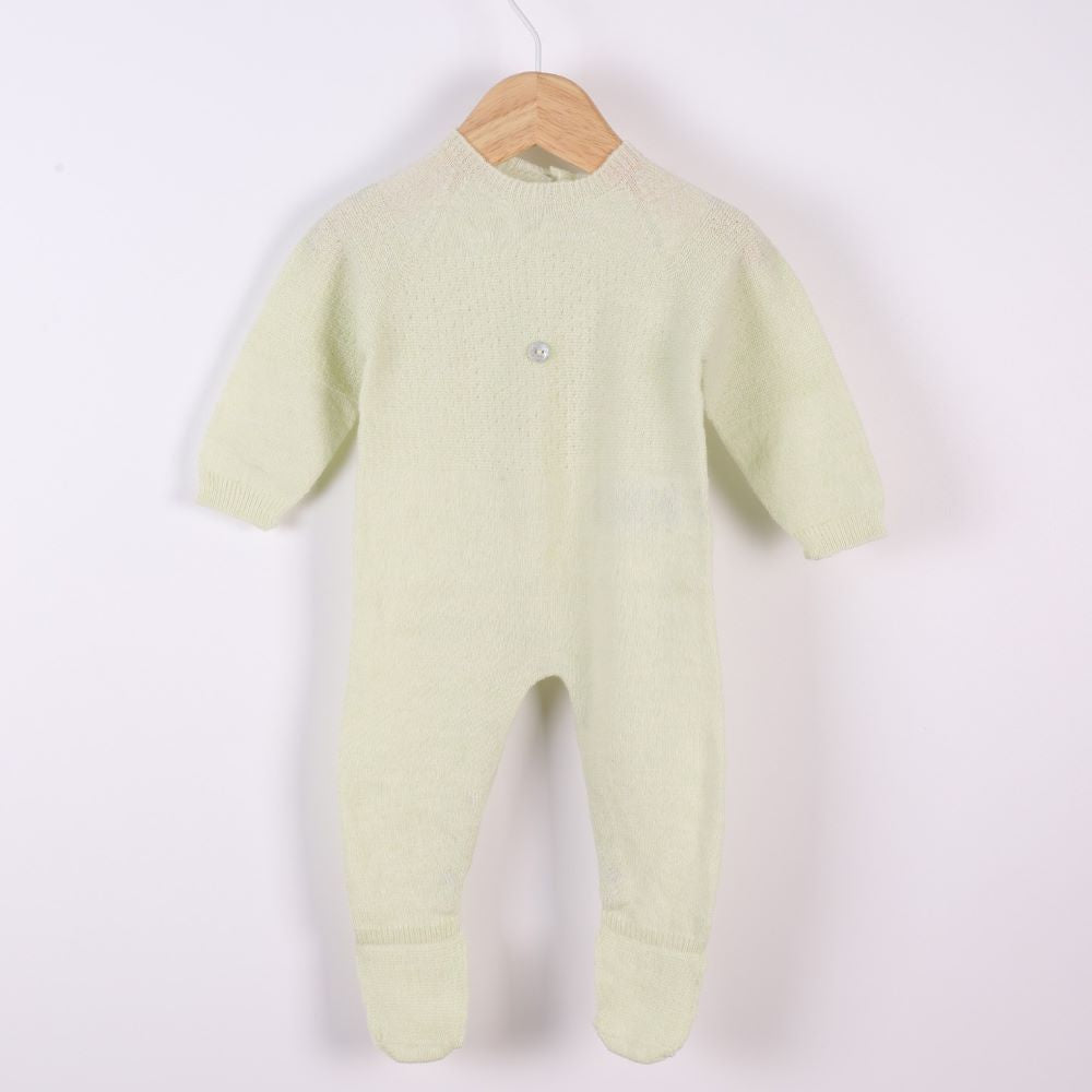 Babygrow tricotado em lã merino e caxemira Verde | LITTLE LOVE - Wedoble