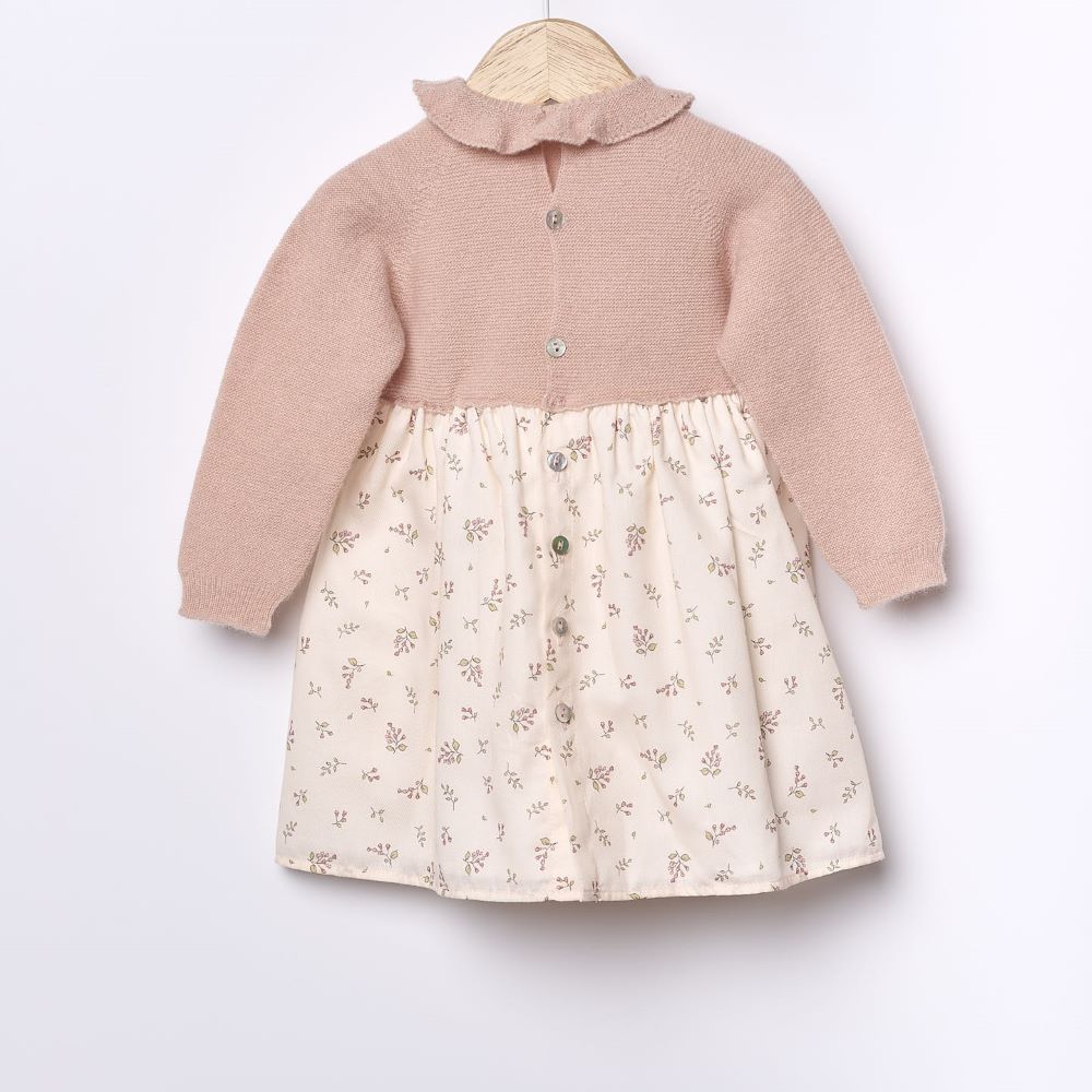 Vestido de manga comprida com tecido florido | LITTLE LOVE - Wedoble