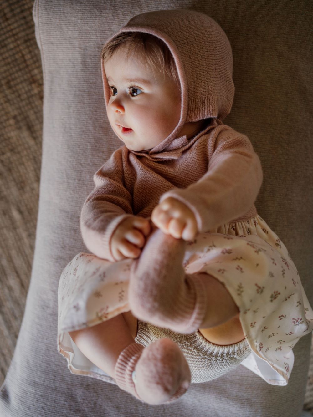 Carapins tricotados em lã merino e caxemira Pérola | LITTLE LOVE - Wedoble