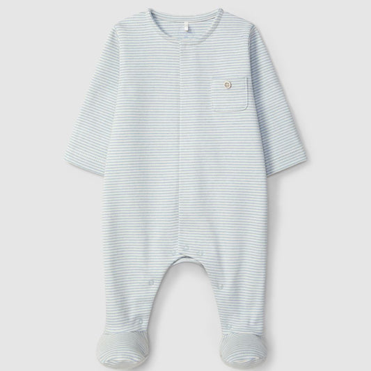 Babygrow às riscas com bolso - Laranjinha