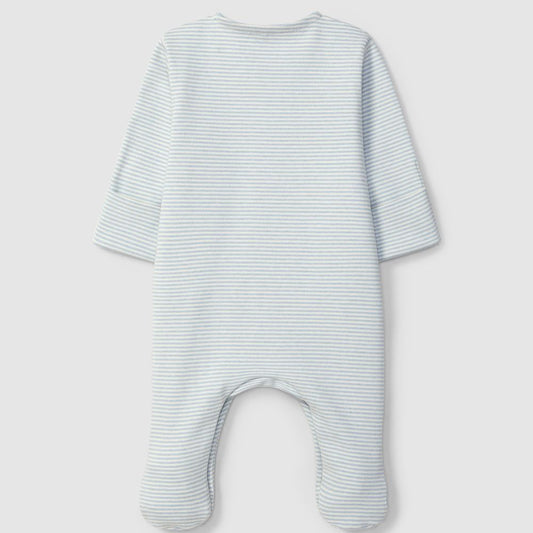 Babygrow às riscas com bolso - Laranjinha
