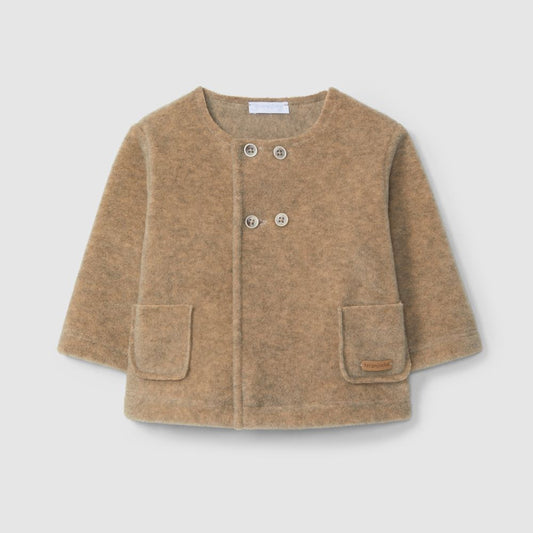 Casaco polar com bolsos - laranjinha