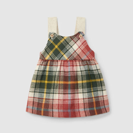 Saia de peito xadrez em flanela - Laranjinha