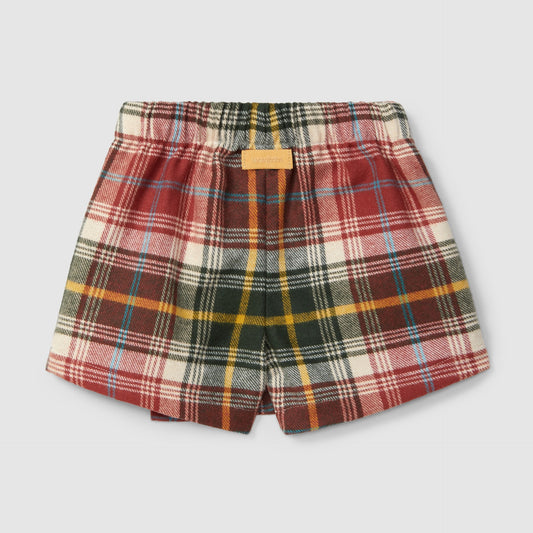 Saia-calções xadrez em flanela - Laranjinha