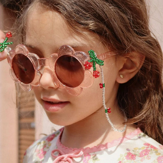 Óculos de Sol Júnior Flor Glitter Rose - Konges Slojd