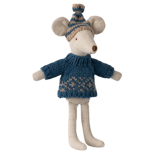 Knitted Sweater and Hat Dad Mouse - Maileg