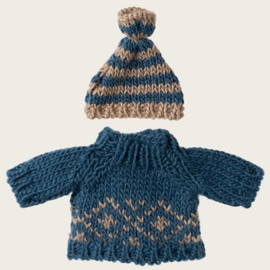 Knitted Sweater and Hat Dad Mouse - Maileg