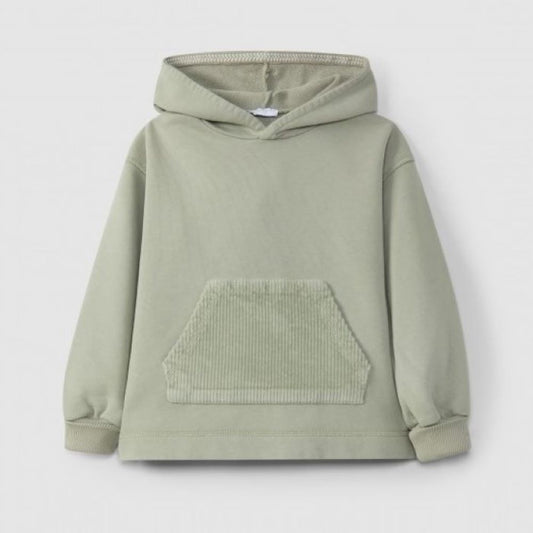 Sweat à capuche avec poche en velours côtelé - Laranjinha