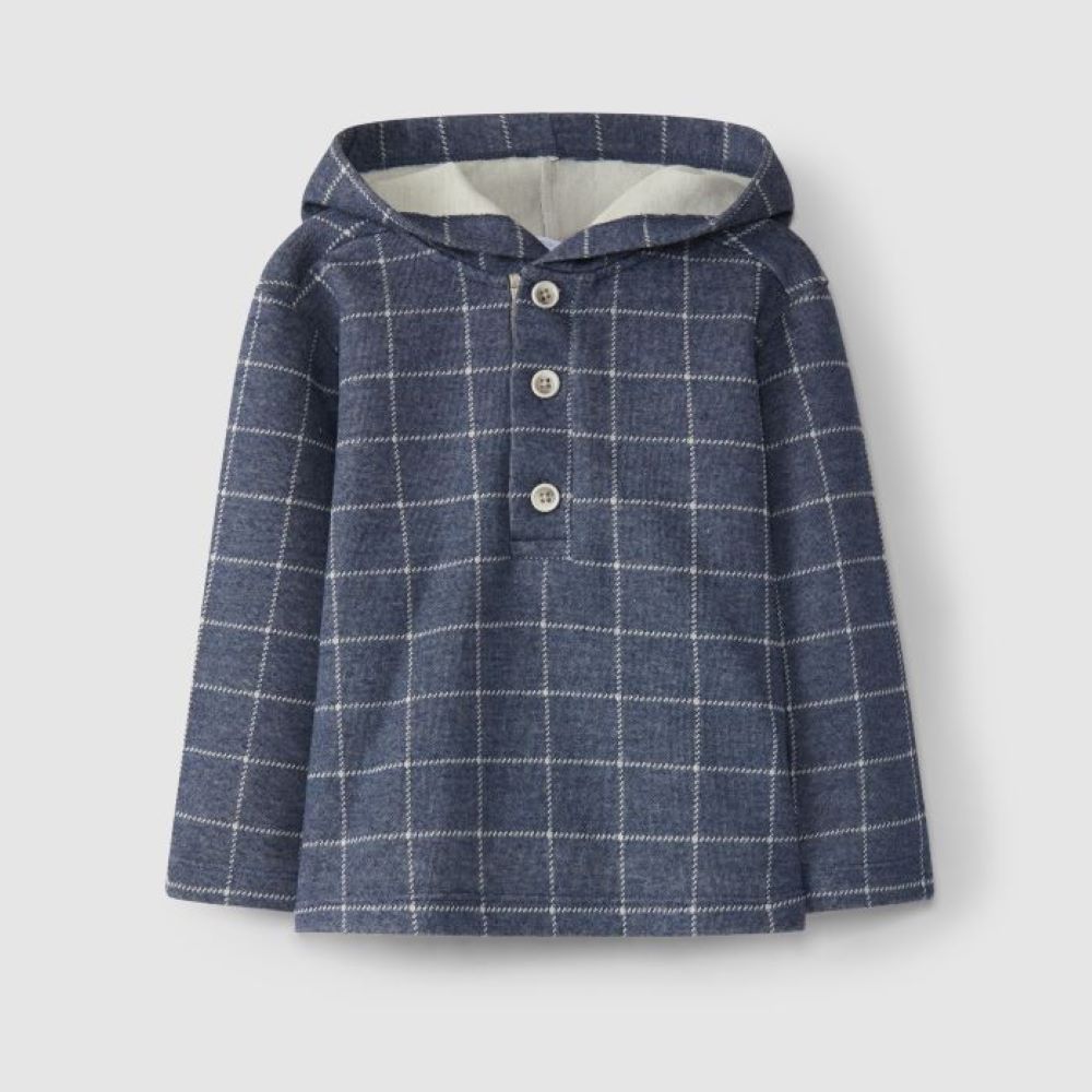 Sweat à capuche en maille à carreaux - Laranjinha
