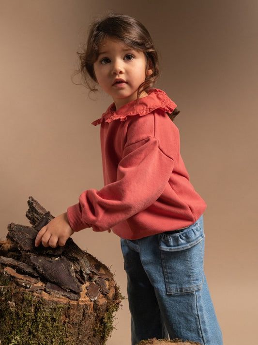 Sweat-shirt avec détail de pics sur le col - Laranjinha