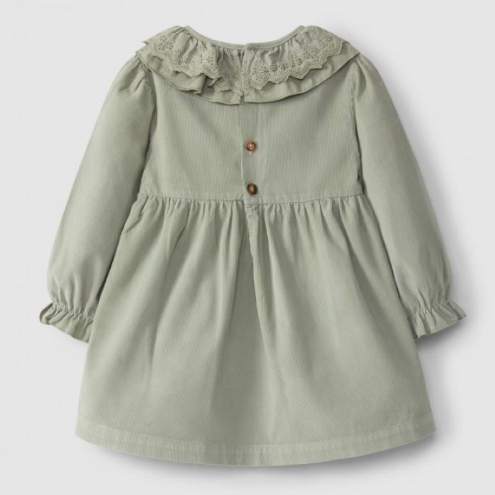 Robe à col volanté en broderie anglaise - Laranjinha