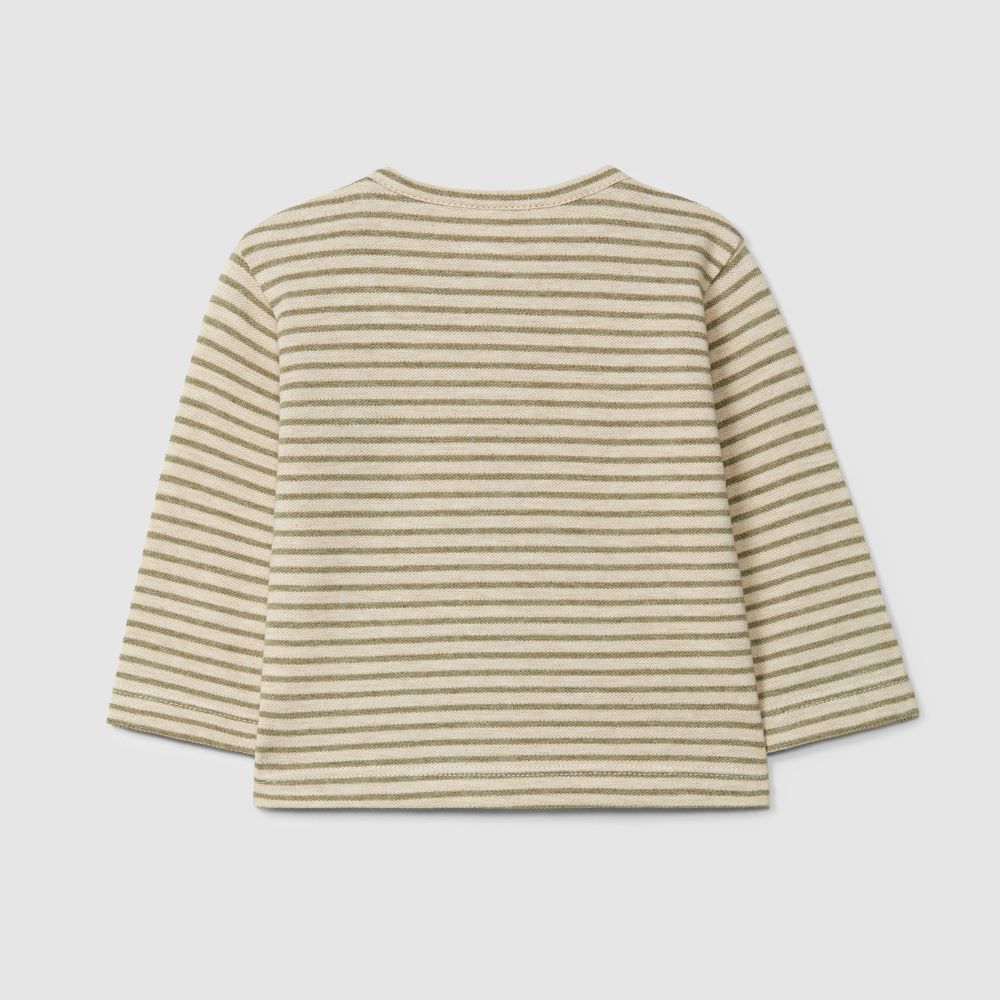 Longsleeve em piquet de riscas - Laranjinha
