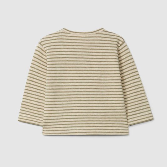 Longsleeve em piquet de riscas - Laranjinha