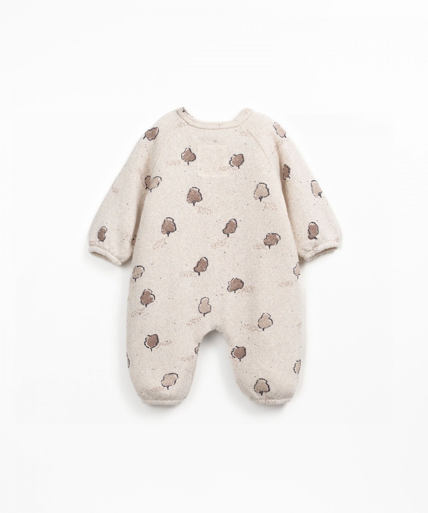 Macacão de malha com abertura frontal e estampado de árvores - Play Up