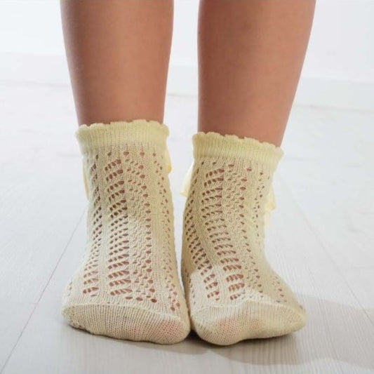 Meias Curta Crochet Laço Gorgorão (Laço Atrás) - Meia Pata