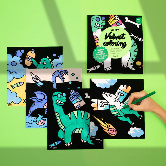Coloriage Dinosaures en Velours - Omy