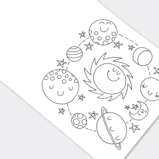 Livro de Colorir To The Moon Space - Rachel Ellen Designs