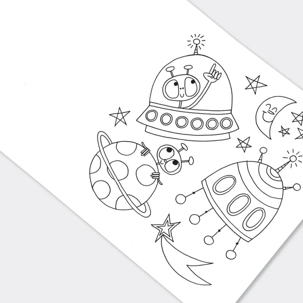 Livro de Colorir To The Moon Space - Rachel Ellen Designs