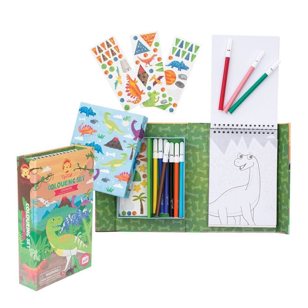 Conjunto Colorir Dinosaur - Tiger Tribe