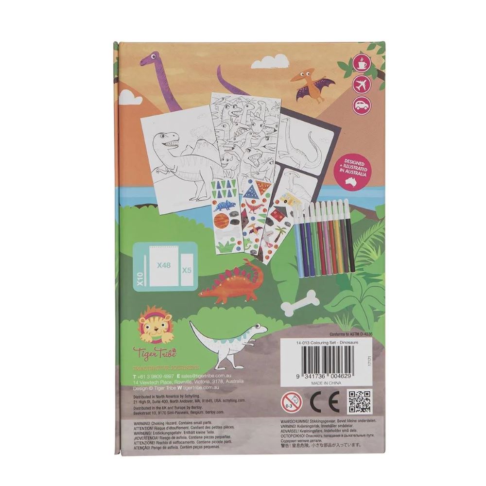 Conjunto Colorir Dinosaur - Tiger Tribe